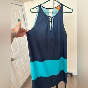 Fresh Navy and Teal Swim Coverup